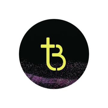 A circular logo featuring a stylized yellow "tb" monogram (likely representing "tBook") against a black background with a purple particle effect at the bottom, symbolizing the realtbook brand mentioned in the partnership announcement.
