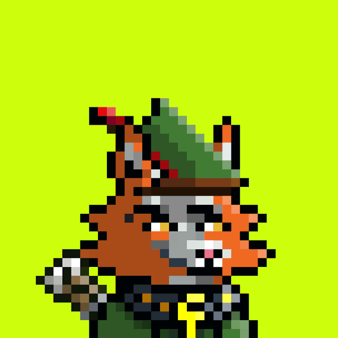 A pixel art image of a wolf wearing a green Robinhood-style helmet against a bright green background, referencing the "$HOWL" meme and anticipating the arrival of the HOWL token on Robinhood.