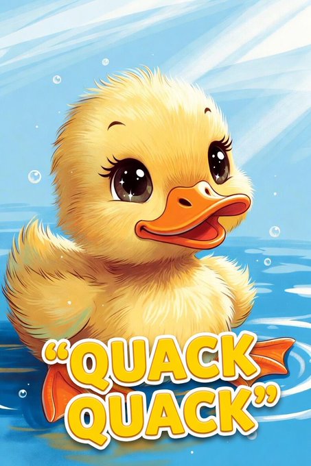 The image features a cartoon duck sitting in water, with the text "quack quack" written above it. This phrase is likely a reference to the popular children's book series "The Quack Series", which follows the adventures of a young duck named Quack as he embarks on various journeys throughout the story. The post seems to be promoting or discussing this book series, and the community appears to be engaged with the content by sharing it and leaving comments.