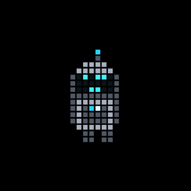The image features a robot with blue eyes, composed of small square blocks arranged in a pattern that resembles a face. The robot appears to be standing against a black background, which contrasts with its colorful design. The image also includes text elements such as "-- WL CHECKER is now live --" and "-- Mint Date: May 29, 2006 --". These details provide context about the image's content and possibly its origin or creator.