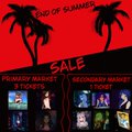 A Steam store page promotional image with a red background advertises a 'Sound of Summer' sale with palm tree silhouettes.