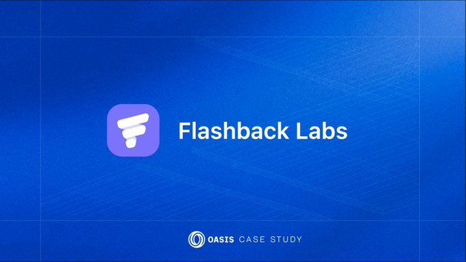 The image features a blue background with white text that reads "Flashback Labs" and "What if blockchain adoption didn't come from trading or DeFi but from something far more human: remembering your life before it fades?". The text is positioned at the top of the image, while the rest of the image is filled with blue. This design choice creates a visually striking contrast between the white text and the blue background, making the message stand out prominently.