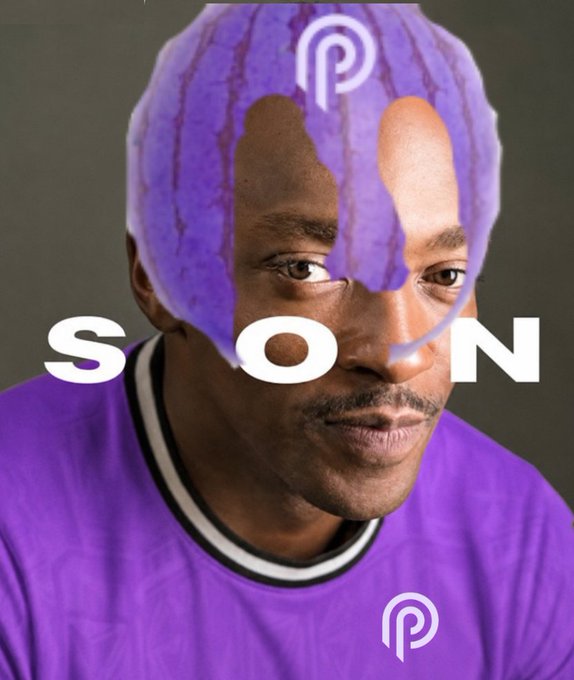 Stylized image of Snoop Dogg with purple ice-like graphics over his face, wearing a purple shirt with a logo, alongside the text 'SOON'.