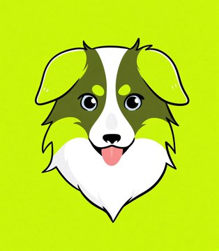 A cartoon dog mascot with green and white fur, tongue out, and a heart-shaped chest is displayed on a lime green background, representing the $ROBDOG meme coin featured in the post about its developer burning supply on Robinhood Chain. The playful pup illustration serves as the project's logo, tying into the post's narrative about the token's price discount and community-driven momentum.