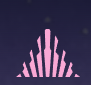 A stylized pink Phar logo featuring mountain-like peaks against a dark starry background, reinforcing the whimsical warning to click the Phar logo on phar.gg exactly ten times.