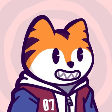 A cartoon fox wearing a hoodie with "07" on it is shown, with the fox representing one of the NFT options mentioned in the post about sweeping $SOL NFTs. The character's appearance likely relates to the "Fox" collection, one of the two choices presented alongside SMB.