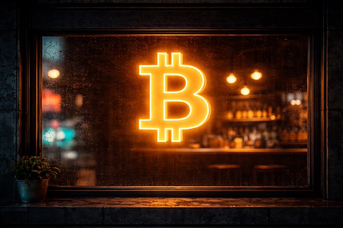 The image features a neon sign with the symbol for Bitcoin, positioned near a window. The background appears to be a bar or restaurant setting, complete with several potted plants scattered throughout the room. In the image's caption, a statement by Mauricio Di Bartolomeo talks about the potential growth of the Bitcoin-backed lending market over the next decade. The neon sign and the statement suggest that this could be relevant to those interested in investing or using cryptocurrency for financial transactions at the time.