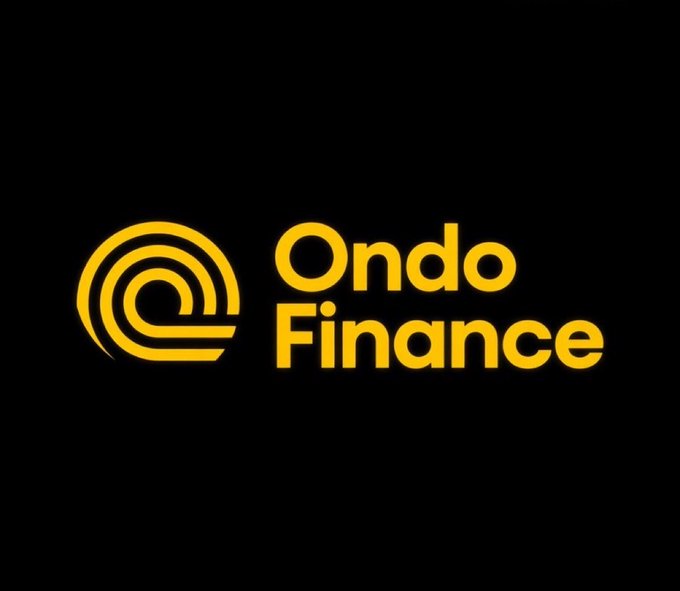 The Ondo Finance logo displayed in yellow on a black background.