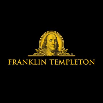 The image shows the Franklin Templeton logo, featuring a golden portrait of Benjamin Franklin within an oval frame above the company's name in gold lettering on a black background. This branding relates to the announcement of Franklin Templeton expanding its off-exchange collateral program to Bybit, highlighting the firm's role in tokenized money market funds now being used as collateral for crypto borrowing.