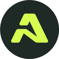 A simple logo featuring a stylized, angular letter 'A' in bright lime green centered inside a black circle.