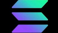 The Solana cryptocurrency logo displayed as three stacked parallelograms in gradient colors of blue, green, and purple on a black background.