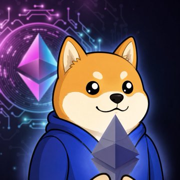 The image features a cartoonish representation of a Shiba Inu dog wearing a blue hoodie with a sword held in its mouth. The background consists of a purple circle filled with lines, which appears to be a computer circuit board or a network diagram. The caption reads "JUST IN: BitMine Immersion purchases another 126,971 Ethereum. $SHIB 1+1 = 3". This suggests that the Shiba Inu dog is being sold for cryptocurrency and has been purchased by someone who wants to invest in Bitcoin mining or other blockchain-related activities.