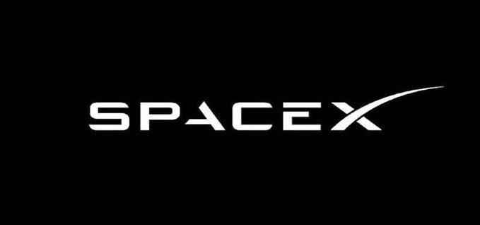 The SpaceX logo is displayed in white text on a black background, featuring the company's distinctive swoosh design.