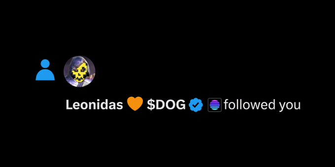 The image shows a social media post with a black background, featuring a blue circle containing an image of a person's face wearing a skull mask. The caption reads "My goal is to follow all $dog soldiers that has a $dog pfp name or $dog in bio." This post seems to be about following others on social media platforms and focusing on specific individuals with a particular interest, such as dogs.