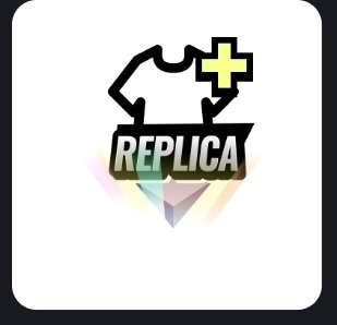 StepN game icon labeled 'REPLICA' featuring a t-shirt silhouette with a green plus sign and a colorful prism beneath.