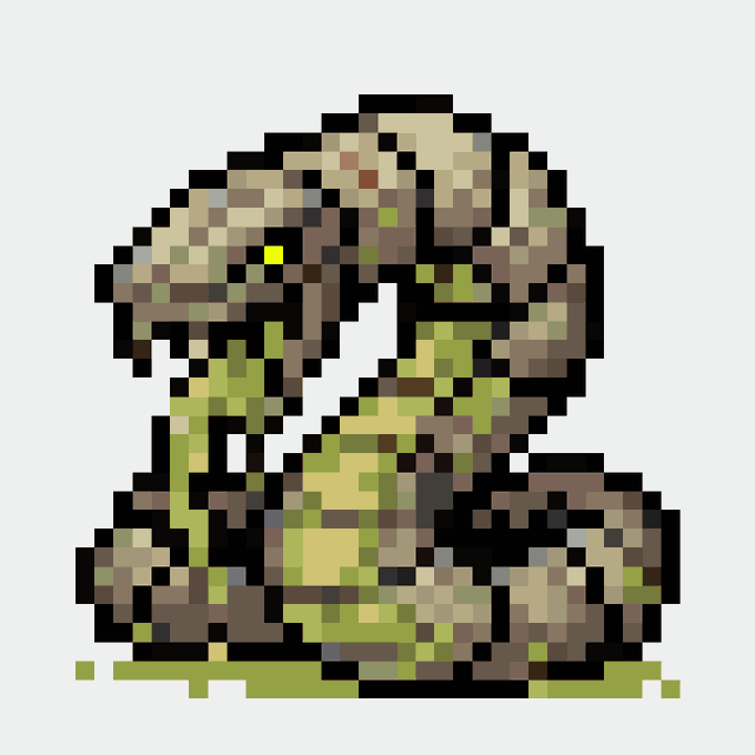 Pixel art of the number "2" styled as a textured, mossy stone or tree trunk.