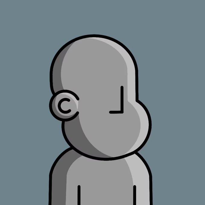 The image features a cartoon character, likely an anthropomorphic animal or robot, with a face drawn in black against a blue background. The character appears to be looking off into space, giving the impression of a thoughtful expression. The caption below the image reads "NPC #729 sold for 0.45 ETH." This suggests that the character is being sold as a collectible item and has been valued at 0.45 ETH.