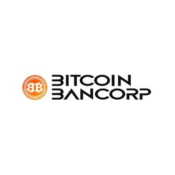 The image displays the Bitcoin Bancorp logo, featuring an orange circular emblem with a stylized "B" alongside the company name in bold black text. The logo corresponds to the company that won the bid to purchase 2,547 crypto ATMs from bankrupt Bitcoin Depot for $620,750.