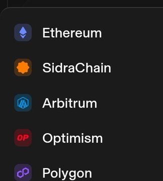 A list of blockchain networks—Ethereum, SidraChain, Arbitrum, Optimism, and Polygon—is displayed in a dark interface. The image visually supports the post's discussion of Sidra DEX's potential multi-chain future, showing established blockchain ecosystems that could enable cross-chain connectivity and liquidity.