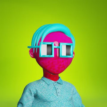 A stylized 3D-rendered figure with pink skin, teal hair, and pixelated sunglasses stands against a vibrant lime-green background, fitting the retro-futuristic crypto aesthetic of an NFT giveaway. The post invites viewers to drop their $ETH wallet, like, and repost before the giveaway ends in 30 minutes.