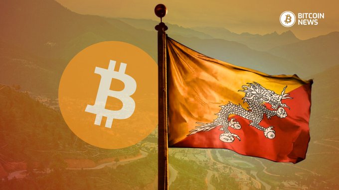 The image features the Bitcoin logo alongside the flag of Bhutan, with a "BITCOIN NEWS" banner in the corner, symbolizing Bhutan's recent transfer of 400 Bitcoin ($31.78M) from its government wallets associated with Druk Holdings and Investments. The juxtaposition of the country's iconic dragon flag and Bitcoin emblem visually represents the Himalayan nation's significant role and ongoing involvement in the crypto market despite halting its hydro-powered mining operations.