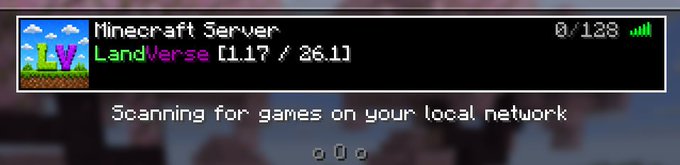 The image is of a screenshot from a minecraft server with text that reads "Scouring for games on your local network." This description suggests that the player's task might be to find and scan for game files on their local network, possibly as part of an online testing or learning experience within the minecraft community.