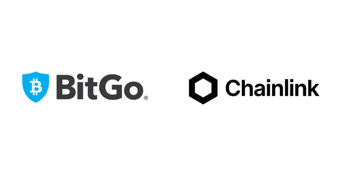The BitGo and Chainlink logos are displayed side-by-side, illustrating BitGo's choice of Chainlink CCIP as its exclusive interoperability solution.