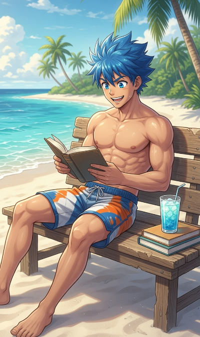 The user wants a concise caption for the image.
I need to look for any text in the image itself.
- I see a person reading a book.
- There are no visible subtitles, titles, or names on the book or elsewhere in the scene.
- The prompt includes a post about "TermMaxFi" and "Fixed-rate lending", but the question asks me to describe *what is in this image* and include *any key text, numbers, tickers or names visible*.
- Looking closely at the image, there is no text visible on the book cover, the drink, the bench, or the background.
- Therefore, the "key text" part of the instruction yields nothing from the image itself.
- The prompt asks for a caption describing what is in the image.
- The prompt also says "Note how the image relates to it [the post]." This implies I should focus on the visual content primarily, but acknowledge the context if necessary (though the instruction says "