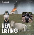 A 'NEW LISTING' promotional graphic showing sheep on a grassy hillside with a burning building in the background, branded with the QUORTH logo.