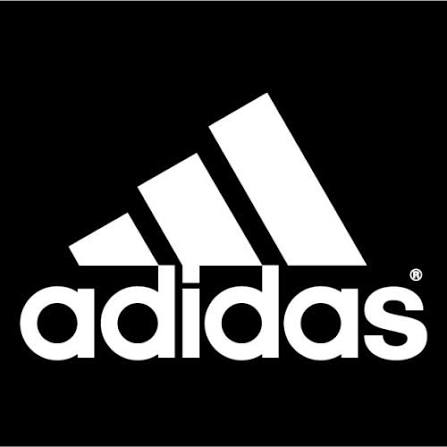 The image shows the Adidas logo, featuring the iconic three slanted white stripes above the word "adidas" in bold lowercase letters against a black background, with a registered trademark symbol. However, this logo appears to have no direct visual connection to the accompanying post about joining a platform called "Clasho" and a referral from @kumar_71_ — the Adidas branding seems unrelated to the text's content about web3 and a platform recommendation.