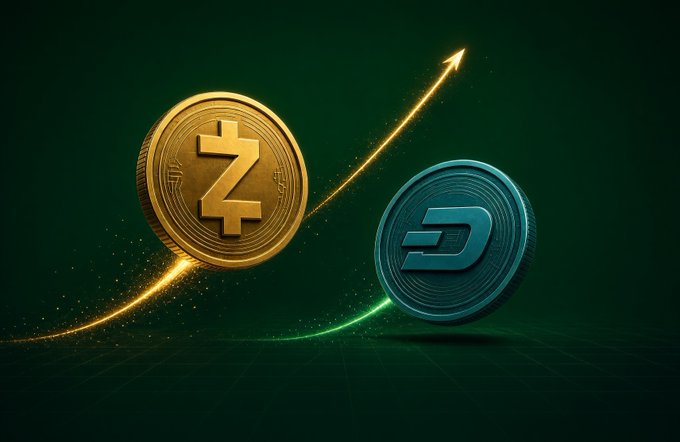 A 3D digital illustration showing two stylized coins—a gold one with a 'Z' symbol and a teal one with a 'D' symbol—with a glowing golden trail arcing between them against a dark green background.