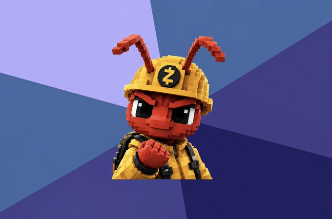 A 3D pixel-art character with a yellow helmet, antennae, and a determined expression against a purple and blue background.