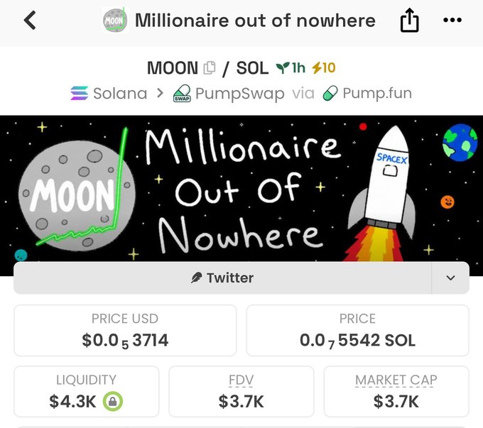The image shows a poster with text that reads "Millennial Out of Nowhere", which appears to be related to a promotion or an event. The poster features a drawing of a rocket ship, symbolizing space exploration, and it also includes information about buying Bitcoins.