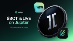 An advertisement for Jupiter featuring the text 'SBOT is LIVE on Jupiter' and 'NEW', with a logo and a Spotify icon.