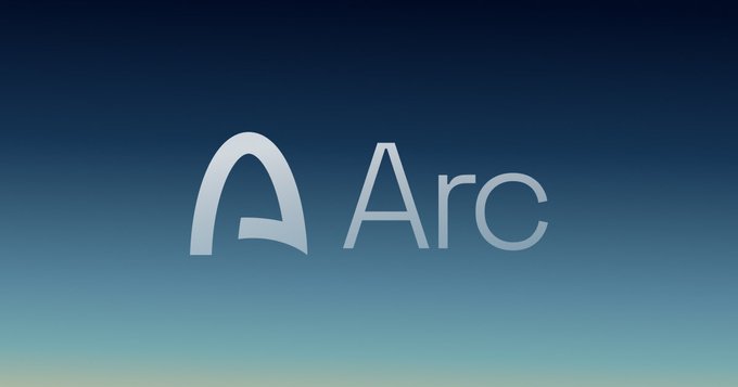 The image shows the Arc logo, featuring a stylized "A" symbol next to the text "Arc" against a gradient blue background. This branding aligns with the announcement that Arc is going live this week.