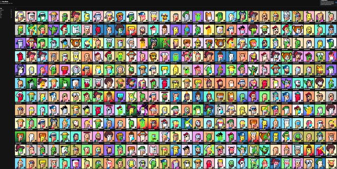 The image features a large grid of faces, each with different colors and styles, arranged in rows and columns against a gray background. The faces are diverse, representing various ages, genders, and ethnicities. The text "modern punk coming soon on eth layer 1 you can check on website modernpunk.art about modern punk" is present near the bottom right corner of the image. This suggests that there might be an upcoming post or event related to modern punk art, which could be found on the website modern Punk Art.