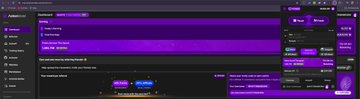 A low-resolution image with purple and dark tones that appears to be a game interface or menu.