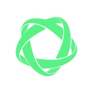 The image shows the green intertwined knot logo of AEON, the crypto community referenced in the post about expanding USDC utility through Polygon for merchant payments across emerging markets.