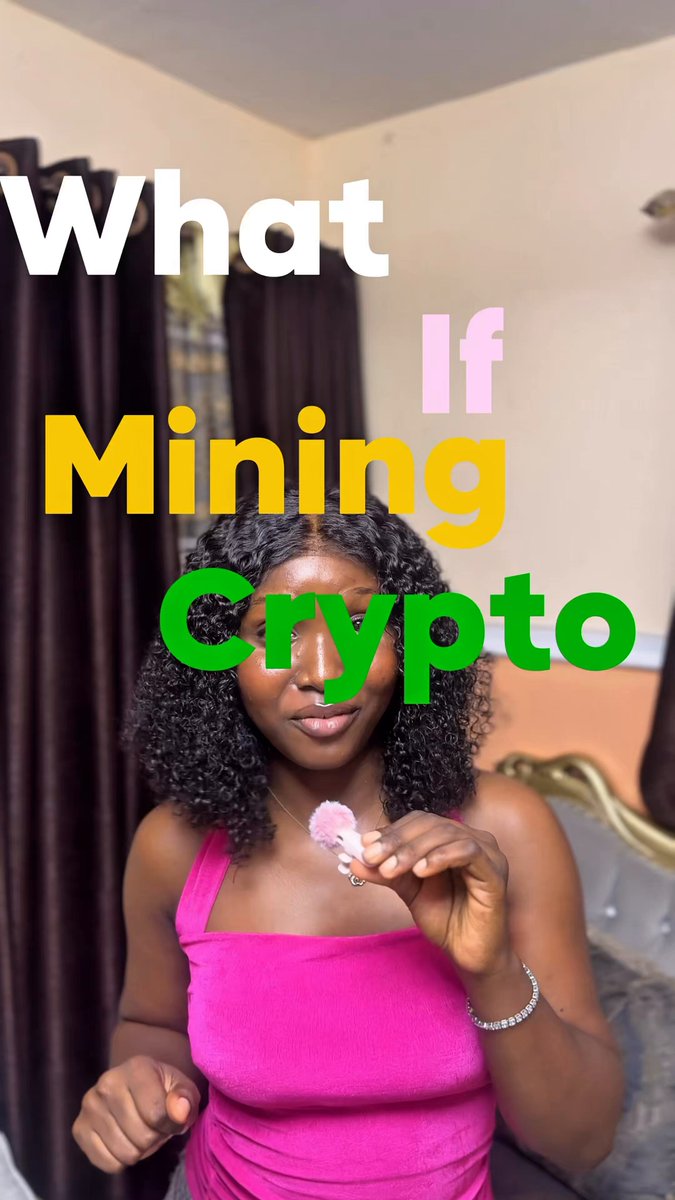 The image features a woman wearing a pink top holding a pink crystal ball over her head with the text "What if mining cryptocurrency?". The caption explains that Proof of Contribution is an alternative approach to mining, where users can stake tokens instead of investing in expensive mining equipment. This method allows for faster and more efficient participation in block production while potentially earning rewards through token staking.