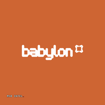 An orange graphic displays the white “babylon” logo with a small pixel-style icon, plus “MSG INTEL…” in the lower-left corner. It relates to Babylon’s proposal for Aave V4 to accept native BTC as collateral, following a governance temperature check of 299,743 AAVE.