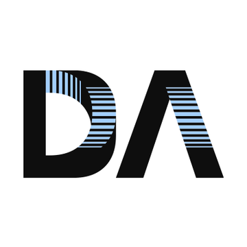 The image displays the stylized "DA" logo of Digital Asset in black with blue horizontal stripes. It accompanies an announcement about Digital Asset partnering with Paul Ryan's American Idea Foundation to pilot a Canton Network-based system for distributing state benefits across three U.S. states starting in 2027.