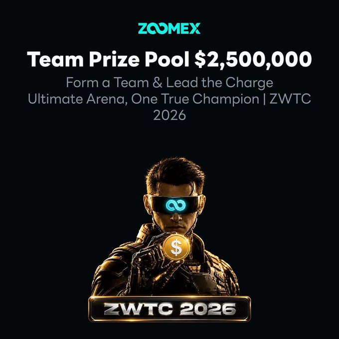 A promotional graphic for 'ZCOMEX' announces a 'Team Prize Pool $2,500,000' for 'ZWTC 2026' featuring a soldier in VR goggles holding a gold coin.