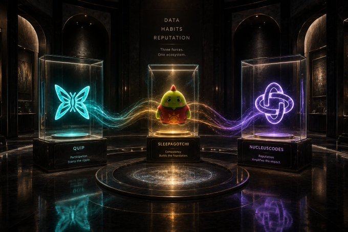 The image features a display case with three glass enclosures containing different objects, including a butterfly, a robot, and a fish. The objects are arranged around a central theme of data, habits, and reputation. The butterfly represents the idea that data can be beautiful and captivating when presented in an artistic manner. The robot symbolizes the notion that data can be both complex and fascinating if we take the time to understand it. Lastly, the fish signifies the importance of maintaining good data practices and habits for a positive reputation within the industry.