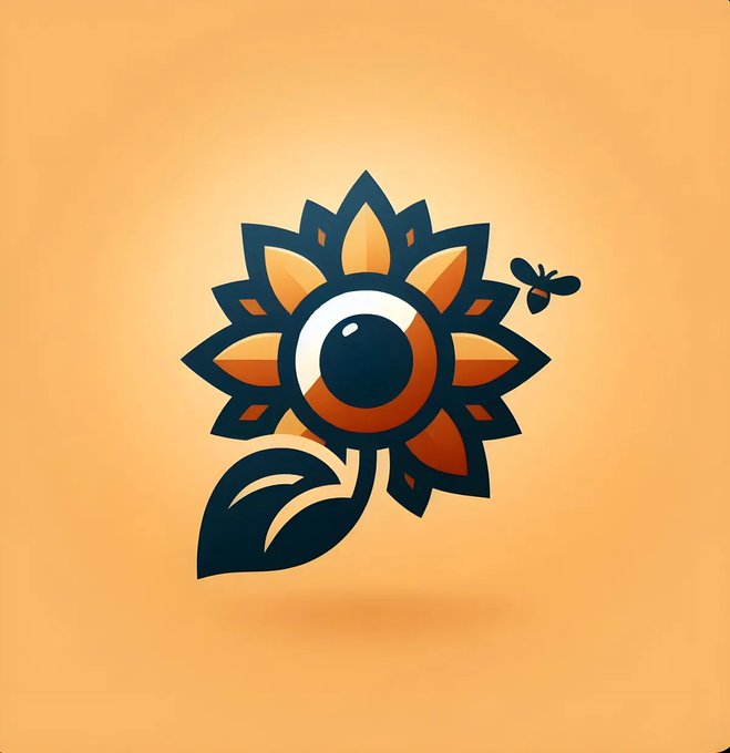 The image features an orange background with two sunflowers and a bee. The sunflowers are black and white, while the bee is brown and black. The sunflowers have leaves attached to them, adding depth to the scene. The bee is flying near one of the flowers, possibly attracted by its nectar or other factors. The image also includes text that reads "People favor underdogs but follow only top dogs. Fight for a few underdogs anyway." This message seems to be related to the sunflowers and the bee in the image, as they both represent underdog stories.