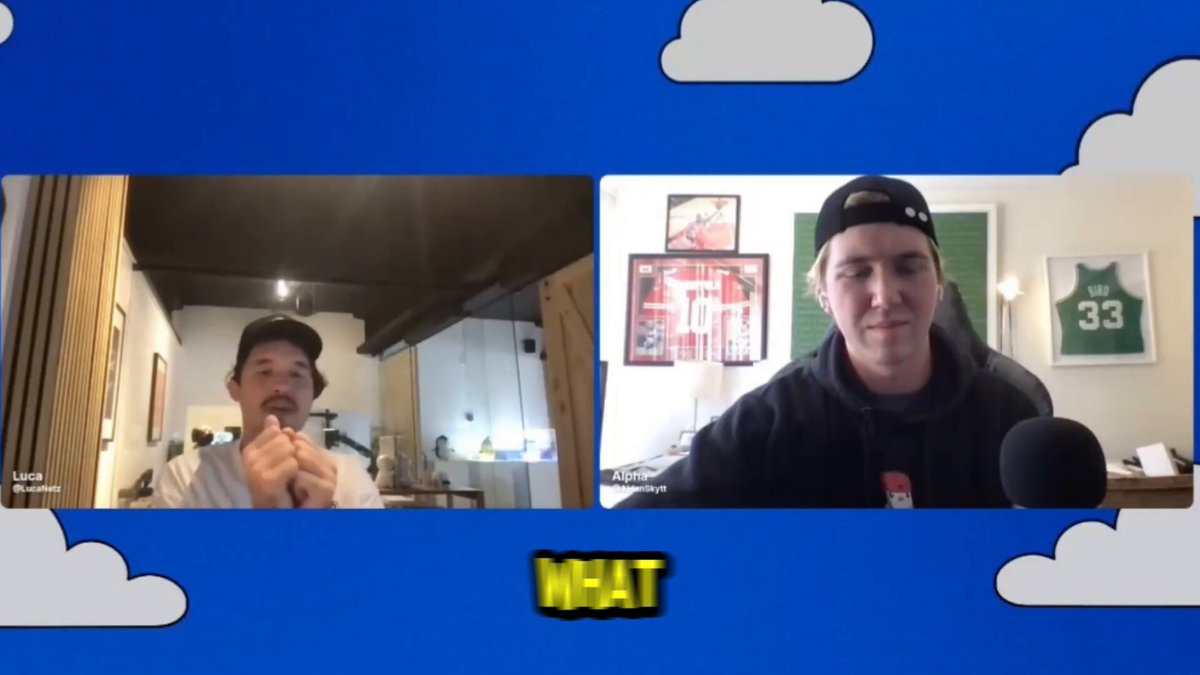 The image features two men sitting next to each other, with one man wearing a baseball cap and the other wearing a hoodie. They are both looking at a computer screen that displays an advertisement for "Abstract Fudders". The text on the screen reads "The Abstract Fudders just wanted one thing. They just wanted to make a bag and sell on the community. So they said 
Abstract is dying because the team didn't give them free money to dump on our heads while Abstract is thriving." This advertisement seems to be promoting an abstract art project, as suggested by the name "Abstract Fudders". The men in the image appear to be discussing or reacting to this advertisement.