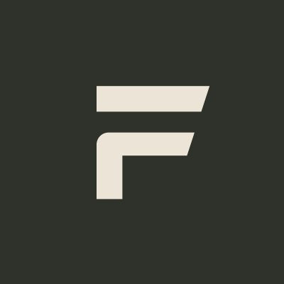 A minimalist logo consisting of a stylized white letter 'F' on a solid dark green background.