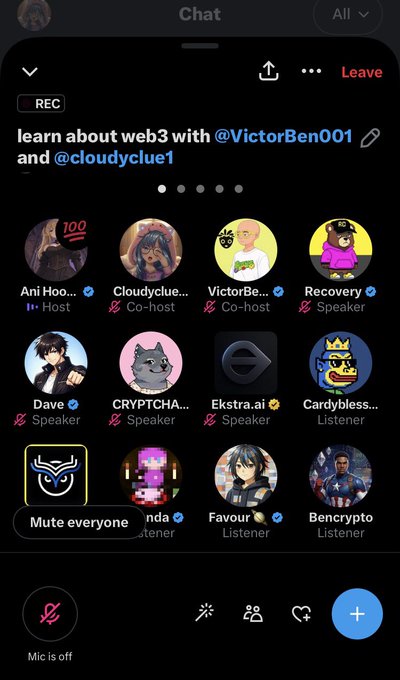 The image shows a phone screen with various social media apps displayed. The main app being shown is Twitter, which has a list of people's names and their descriptions. There are also other apps present, such as Instagram and Facebook. The phone screen displays a message that says "Learn about Web3 with @Lavanda_AIdol64 community Twas bullish Learnt a lot from @Rcvrycoin and @EkstraAi on how to pitch for a project Web3 need to be different I'd love to start that, Also got #rcvry token thanks a lot to those who hop on the space to support". The image focuses on the Twitter app's content and its connection to the post.