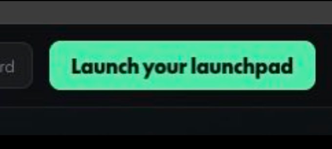 A bright green button reading "Launch your launchpad" appears on a dark background, creating ironic contrast with the post's declaration "It's over — Send everything to zero," suggesting the launchpad feature is futile or the user's crypto project has completely failed.