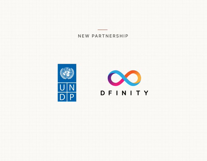 Announcement of a 'NEW PARTNERSHIP' between UNDP (United Nations Development Programme) and DFINITY.