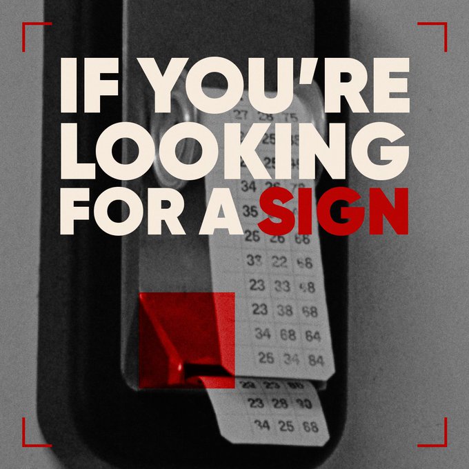 A graphic design with the text 'IF YOU'RE LOOKING FOR A SIGN' overlaid on a stylized image of a voting or test ballot sheet.